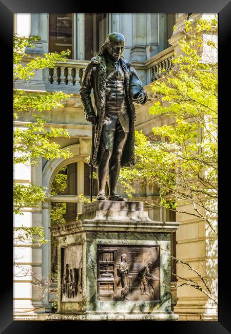Benjamin Franklin Statue Boston Latin School Freedom Trail Bosto Framed Print by William Perry