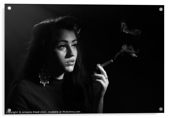 Hollywood Smoking Acrylic by Amanda Elwell