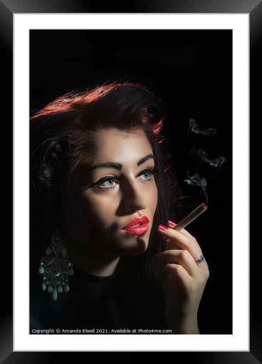 Smoking Framed Mounted Print by Amanda Elwell