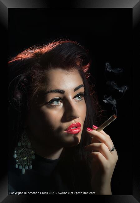 Smoking Framed Print by Amanda Elwell