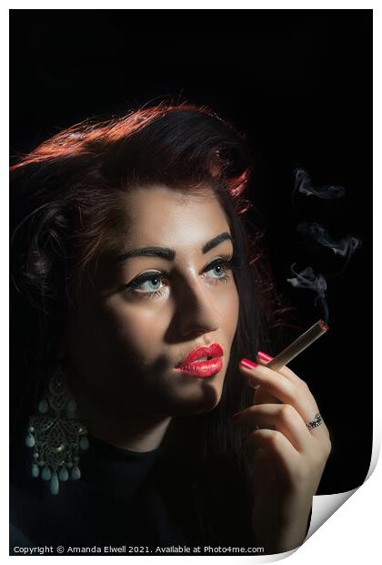 Smoking Print by Amanda Elwell