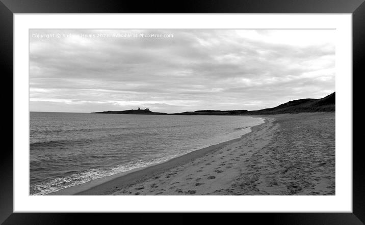 Northumberland coastal scene from Embleton beach Framed Mounted Print by Andrew Heaps