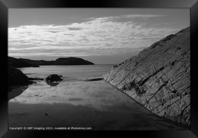 Achmelvich Beach Rock Geometry Scotland Framed Print by OBT imaging