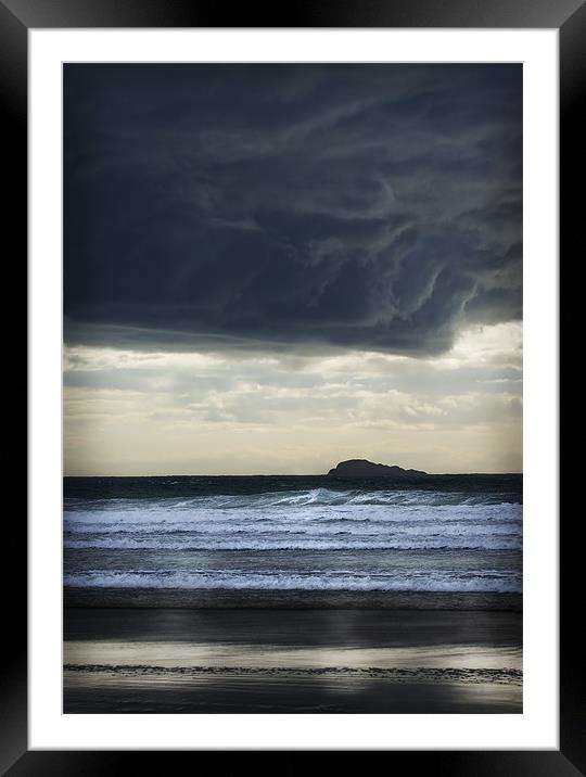 NIGHT CLOUDS OVER WHITESANDS PEMBS Framed Mounted Print by Anthony R Dudley (LRPS)