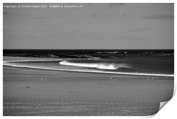 Northumberland ocean beach waves. Print by Andrew Heaps
