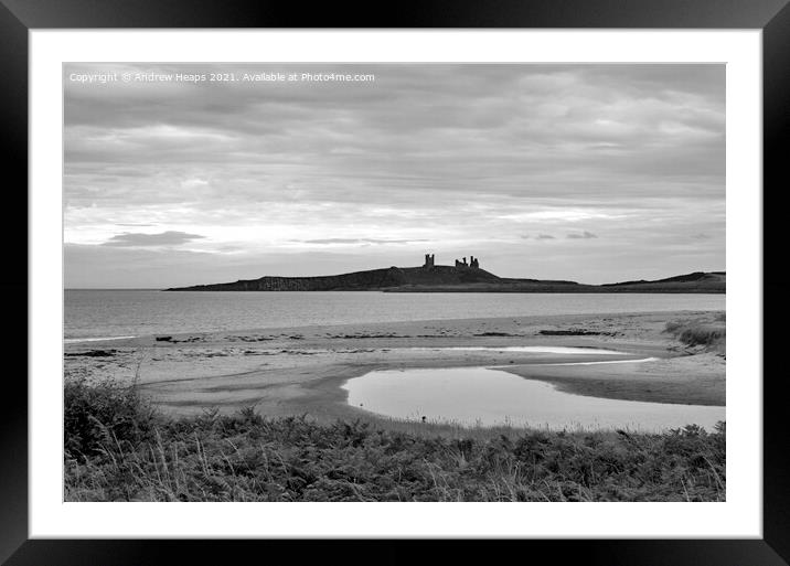 Majestic ruins of Dunstanburgh Castle Framed Mounted Print by Andrew Heaps