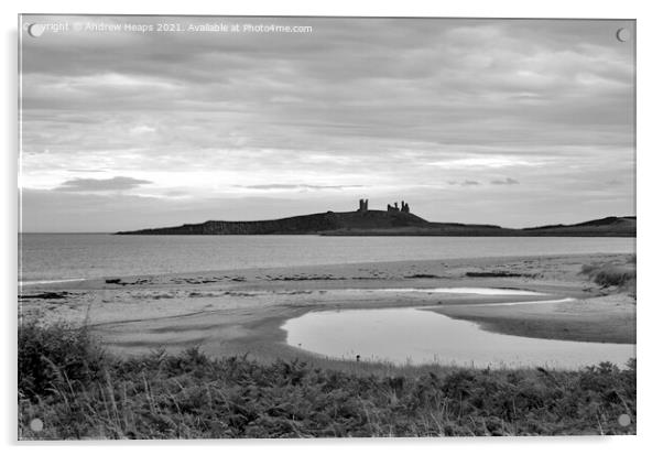 Majestic ruins of Dunstanburgh Castle Acrylic by Andrew Heaps