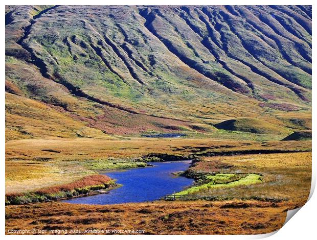 Strath Dionard Remote Mountain River Scotland Print by OBT imaging