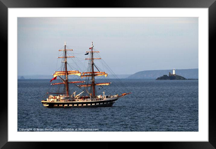 Sail Training vessel Stavros S Niarchos at St Ives Framed Mounted Print by Brian Pierce