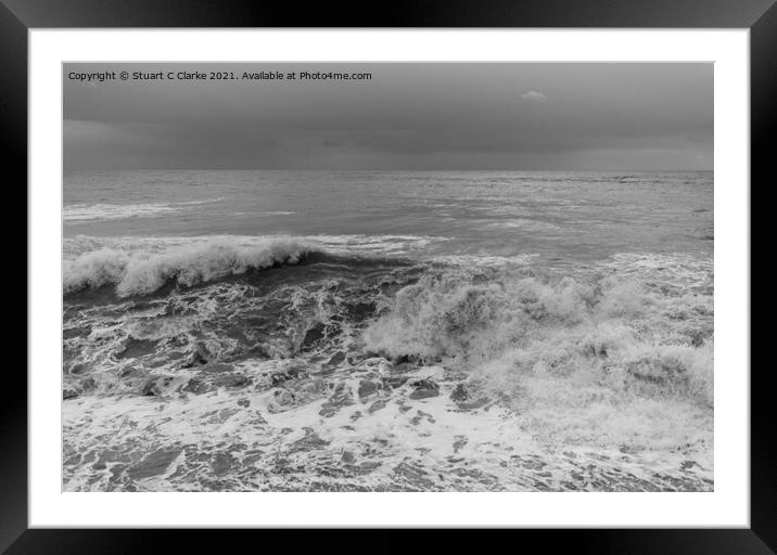 Storm waves Framed Mounted Print by Stuart C Clarke