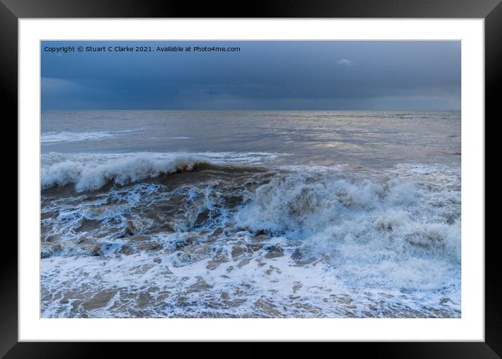 Storm waves Framed Mounted Print by Stuart C Clarke