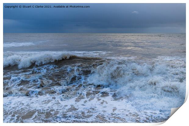 Storm waves Print by Stuart C Clarke