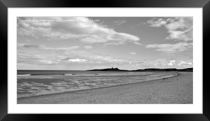 Dunstanburgh castle in Northumberland Framed Mounted Print by Andrew Heaps
