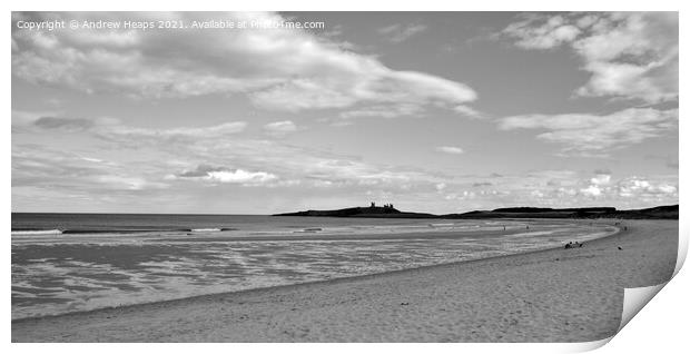 Dunstanburgh castle in Northumberland Print by Andrew Heaps