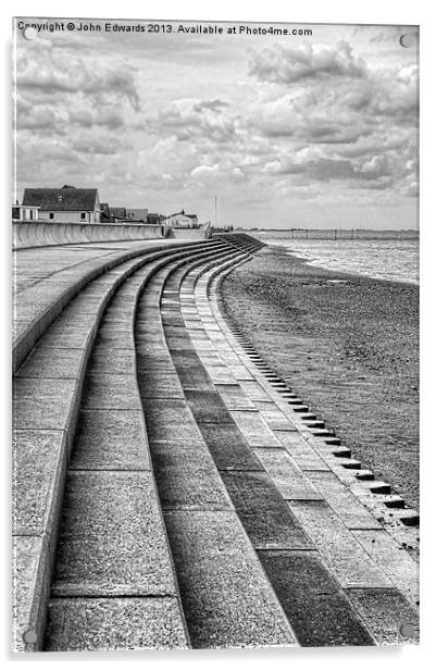 North Beach, Heacham, Norfolk Acrylic by John Edwards