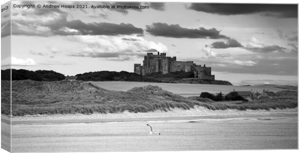 Bamburgh castle in Northumberland Canvas Print by Andrew Heaps