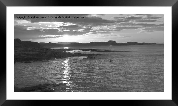 Coastal reflection in Northumberland. Framed Mounted Print by Andrew Heaps