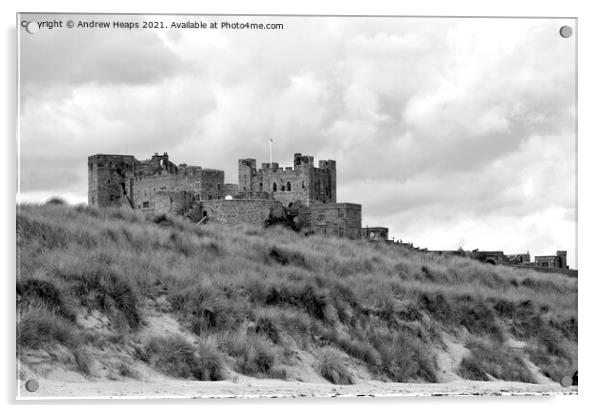 Bamburgh castle in Northumberland Acrylic by Andrew Heaps