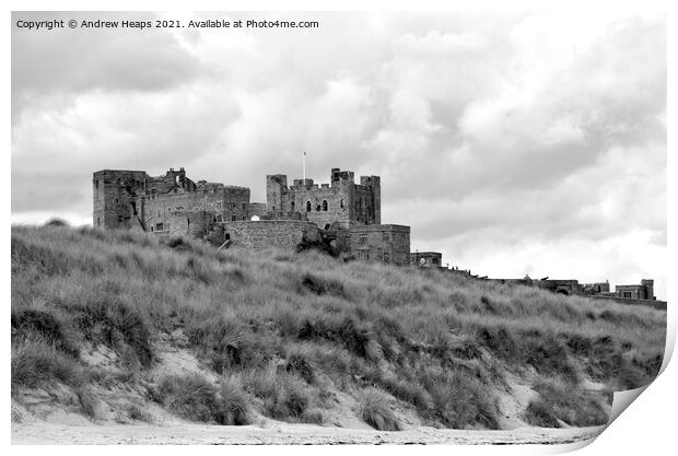 Bamburgh castle in Northumberland Print by Andrew Heaps