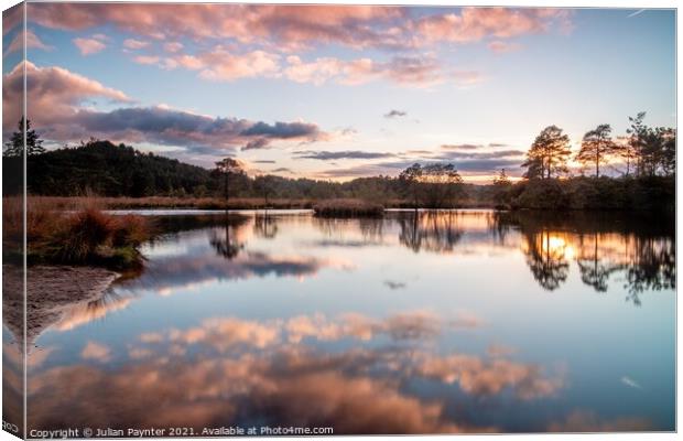 Axe Pond reflections Canvas Print by Julian Paynter