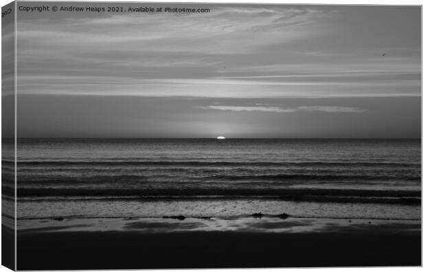 Sunset from Northumberland beach Dramatic Embleton Canvas Print by Andrew Heaps