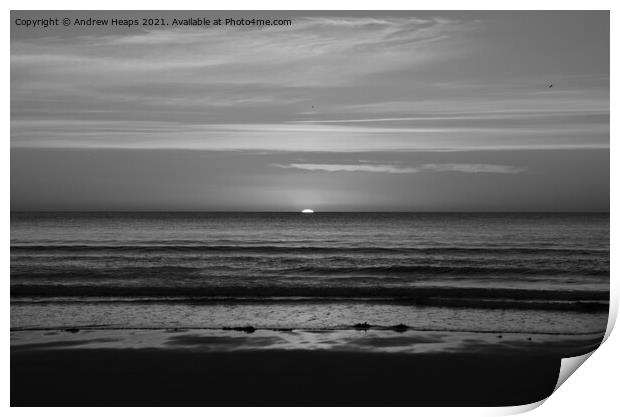 Sunset from Northumberland beach Dramatic Embleton Print by Andrew Heaps