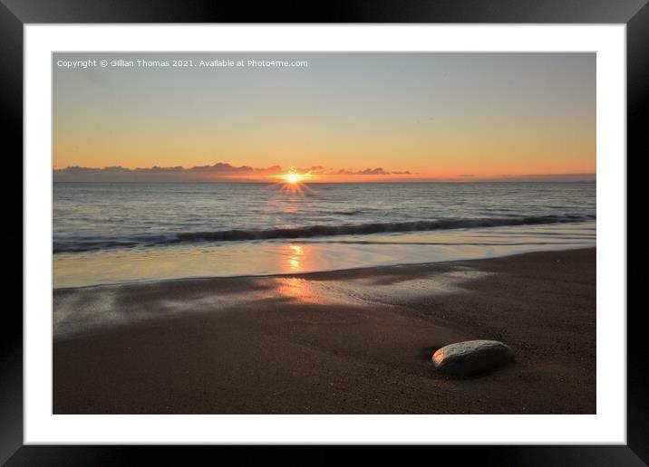  Sunset on the beach  Framed Mounted Print by Gillian Thomas