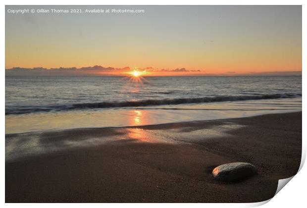  Sunset on the beach  Print by Gillian Thomas