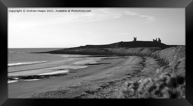 Dunstanburgh Castle late evening shot Framed Print by Andrew Heaps