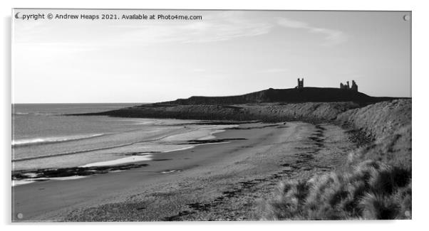 Dunstanburgh Castle late evening shot Acrylic by Andrew Heaps