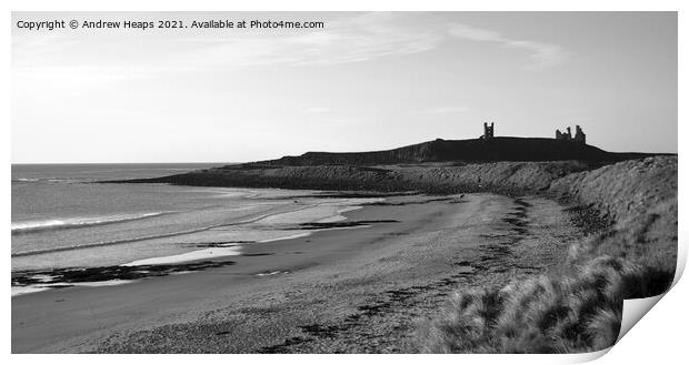 Dunstanburgh Castle late evening shot Print by Andrew Heaps