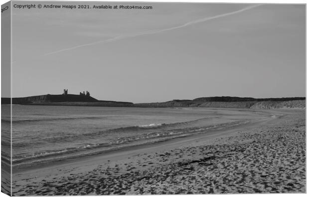 Evening sunset for Dunstanburgh castle Canvas Print by Andrew Heaps