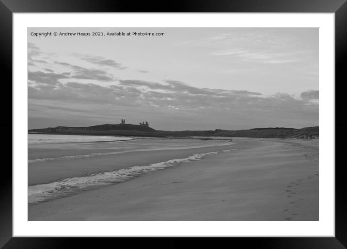 Majestic Sunrise at Dunstanburgh Castle Framed Mounted Print by Andrew Heaps
