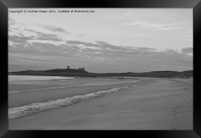 Majestic Sunrise at Dunstanburgh Castle Framed Print by Andrew Heaps