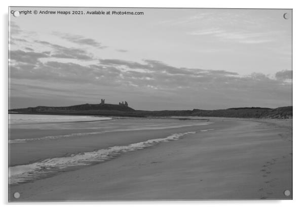 Majestic Sunrise at Dunstanburgh Castle Acrylic by Andrew Heaps