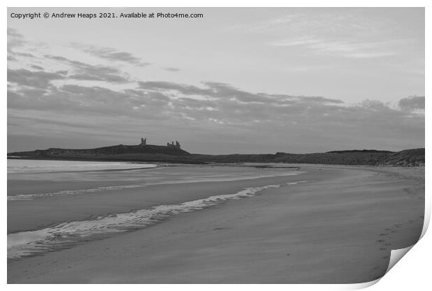 Majestic Sunrise at Dunstanburgh Castle Print by Andrew Heaps