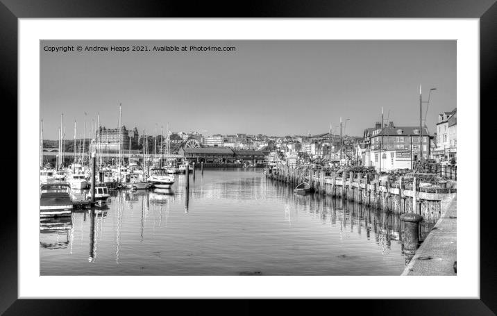 Scarborough boats in harbour Framed Mounted Print by Andrew Heaps