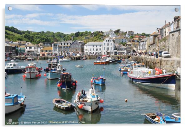 Mevagissey Harbour, Cornwall Acrylic by Brian Pierce