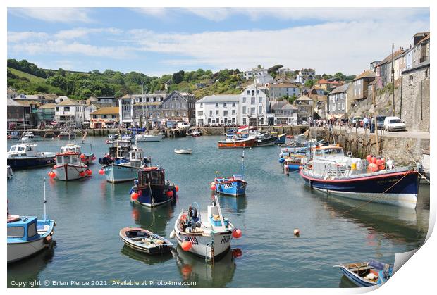Mevagissey Harbour, Cornwall Print by Brian Pierce
