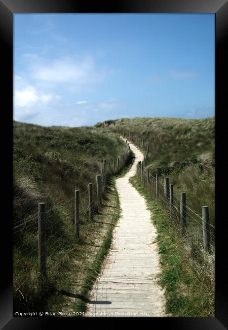 The Boardwalk, Hayle, Gwithian, Cornwall Framed Print by Brian Pierce