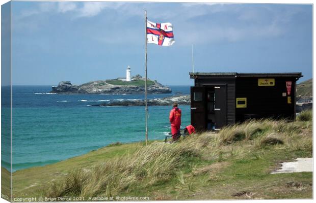 The Lifeguard Lookout, Hayle, Gwithian, Cornwall  Canvas Print by Brian Pierce