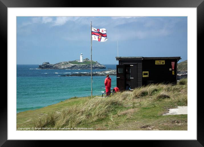 The Lifeguard Lookout, Hayle, Gwithian, Cornwall  Framed Mounted Print by Brian Pierce