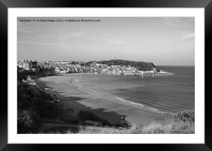 Serene Scarborough Shore Framed Mounted Print by Andrew Heaps