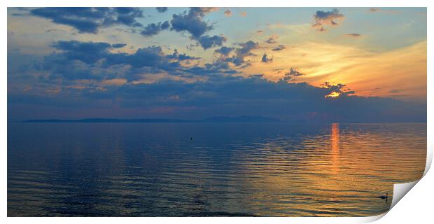 Arran sunset panorama Print by Allan Durward Photography
