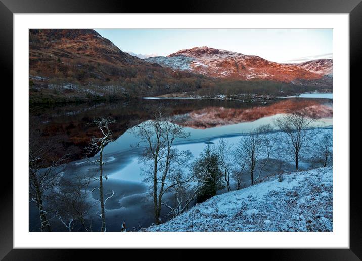 Loch Trool Winter Reflections Framed Mounted Print by Derek Beattie