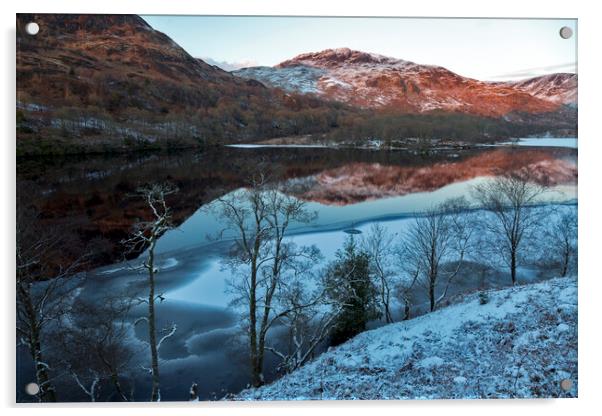 Loch Trool Winter Reflections Acrylic by Derek Beattie