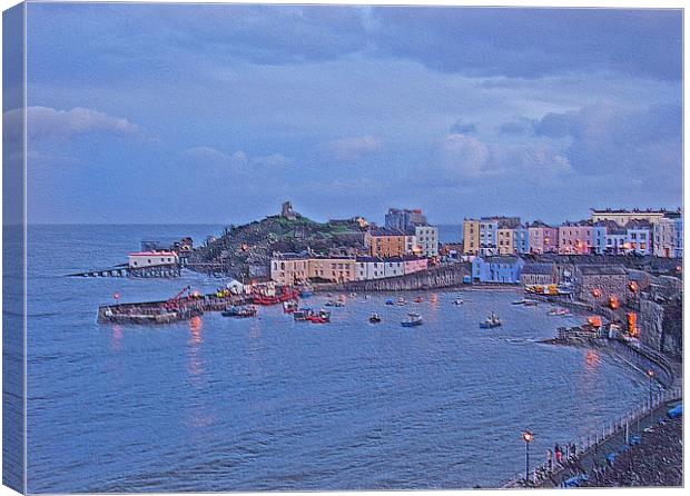 Tenby Harbour High Tide.Wales. Canvas Print by paulette hurley