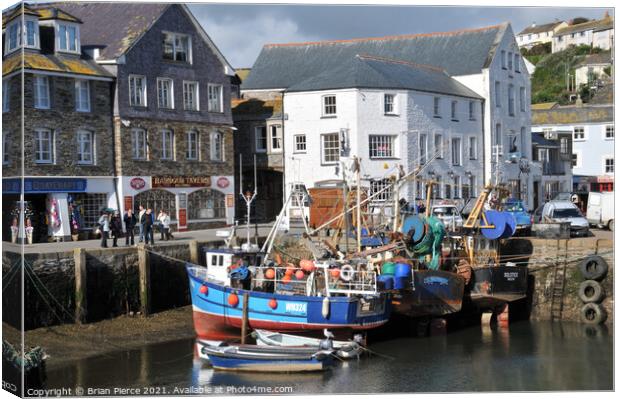 Mevagissey Harbour, Cornwall  Canvas Print by Brian Pierce