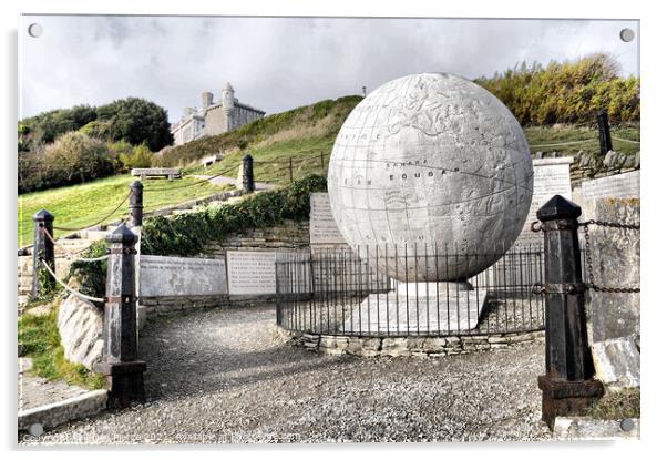 Durlston Globe, Dorset   Acrylic by Brian Pierce