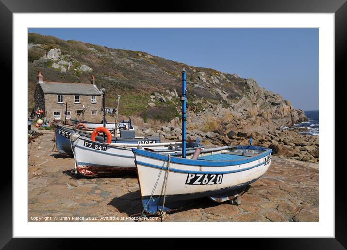 Penberth Cove, West Cornwall Framed Mounted Print by Brian Pierce